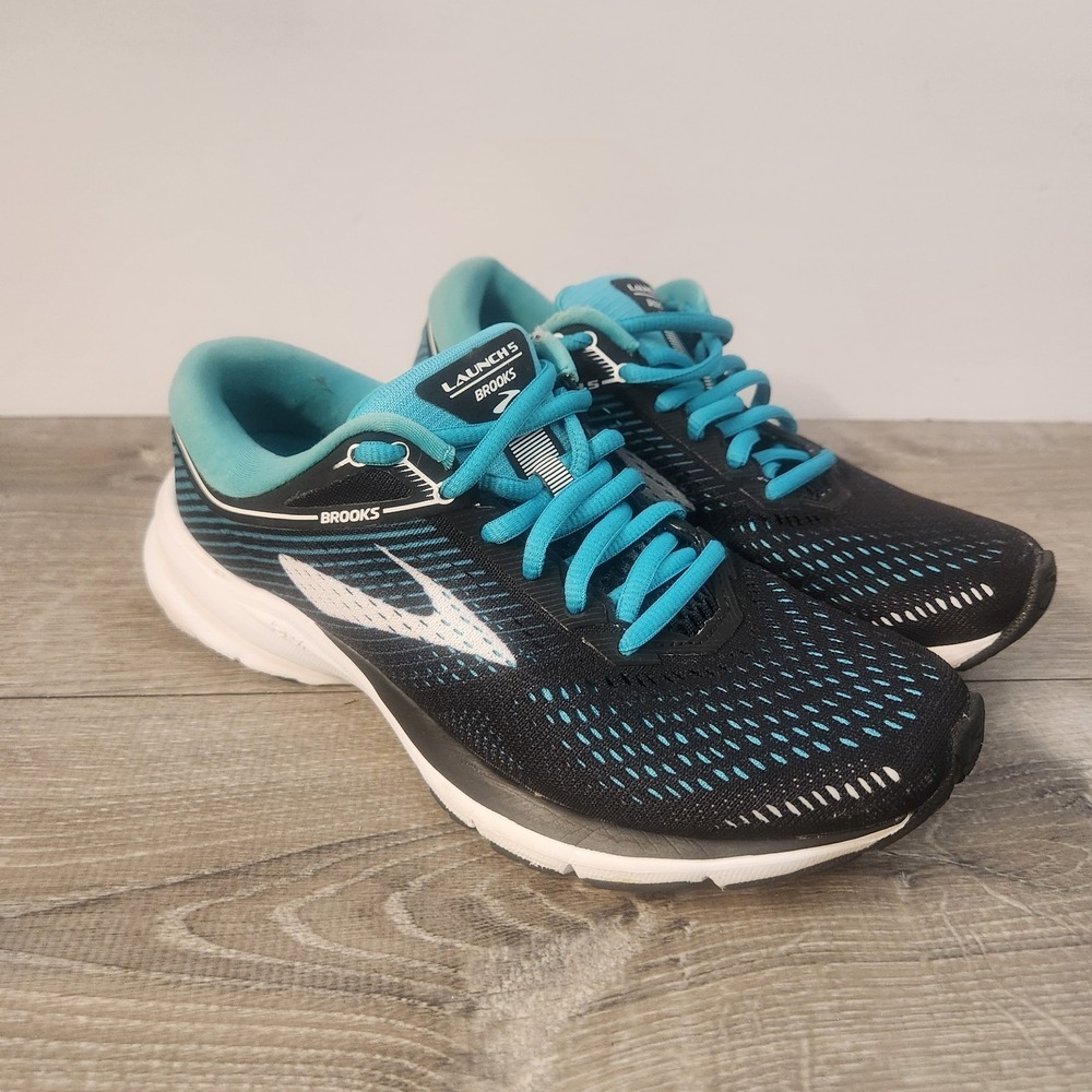 Brooks Launch 5 Teal Black Womens Athletic Running Shoes Sneakers Size 6 US READ - Picture 3 of 11